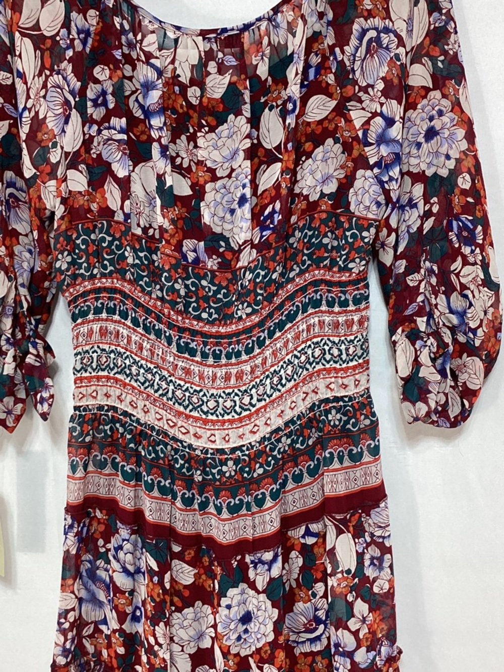 NWT Figueroa &Flower Large Burgandy floral Midi Dress - Picture 10 of 16